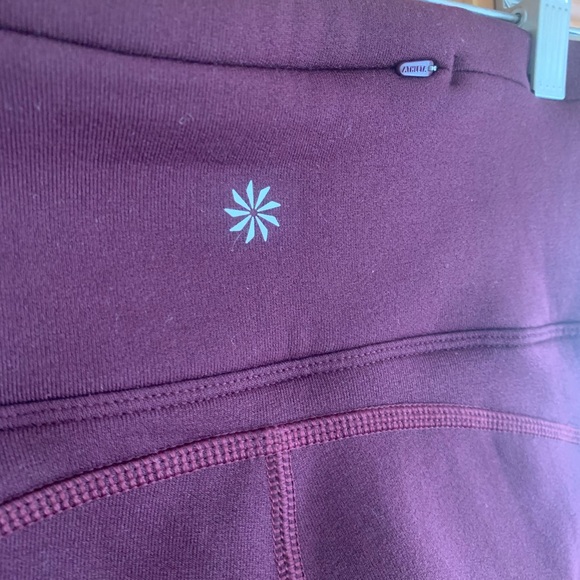 Athleta Altitude Pant Polartec Stretch  Spiced Cabernet Pocket Sz  small - Picture 4 of 8